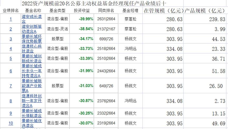 基金2022排行榜:规模300亿以上大咖不敌菜鸟,重仓科技股科创板产品成